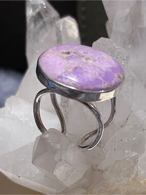 Phosphosiderite Sterling Silver Adjustable Ring